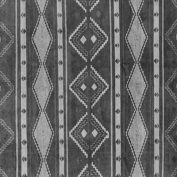 Ahgly Company Indoor Square Abstract Gray Modern Area Rugs, 7' Square