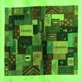 thumbnail image 1 of Ahgly Company Indoor Square Abstract Green Contemporary Area Rugs, 6' Square, 1 of 1