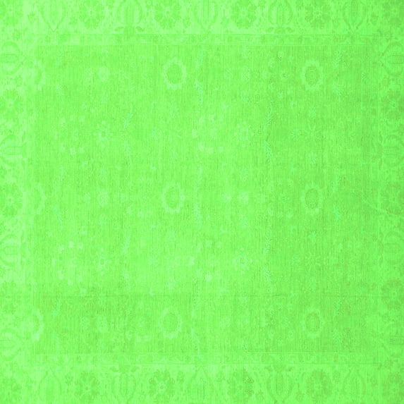 Ahgly Company Indoor Square Abstract Green Modern Area Rugs, 3' Square