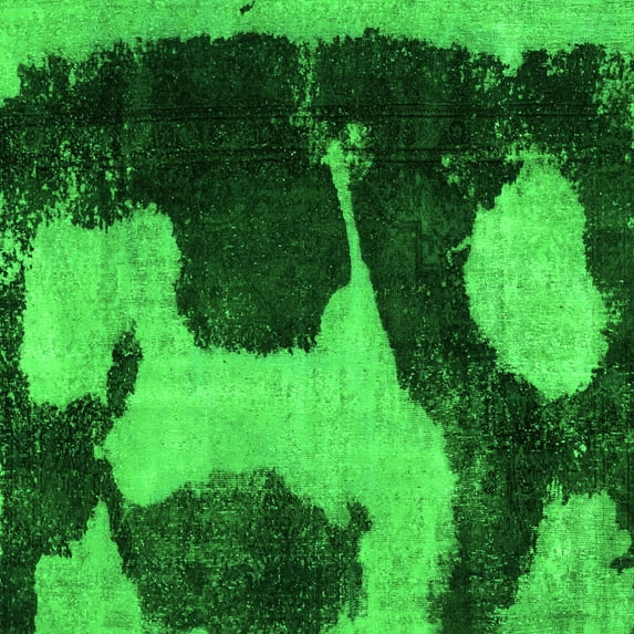Ahgly Company Indoor Square Abstract Green Modern Area Rugs, 4' Square