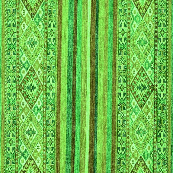 Ahgly Company Indoor Square Abstract Green Modern Area Rugs, 4' Square