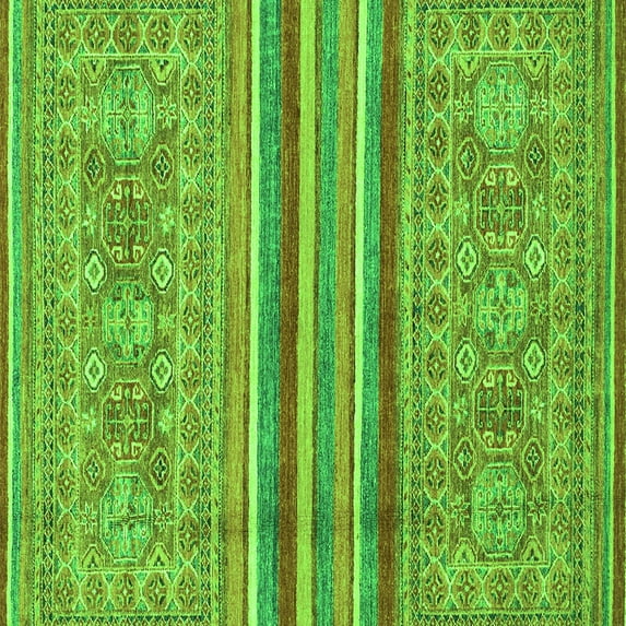 Ahgly Company Indoor Square Abstract Green Modern Area Rugs, 5' Square