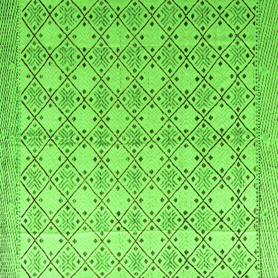 Ahgly Company Indoor Square Abstract Green Modern Area Rugs, 6' Square