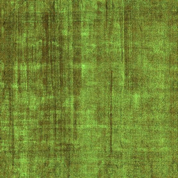 Ahgly Company Indoor Square Abstract Green Modern Area Rugs, 8' Square