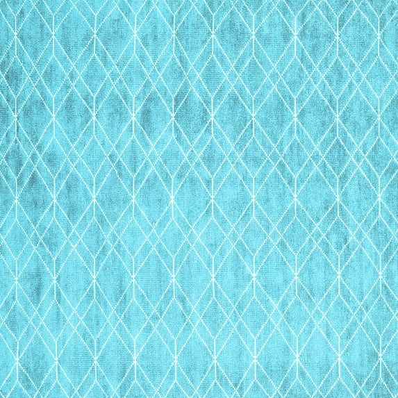 Ahgly Company Indoor Square Abstract Light Blue Contemporary Area Rugs, 5' Square