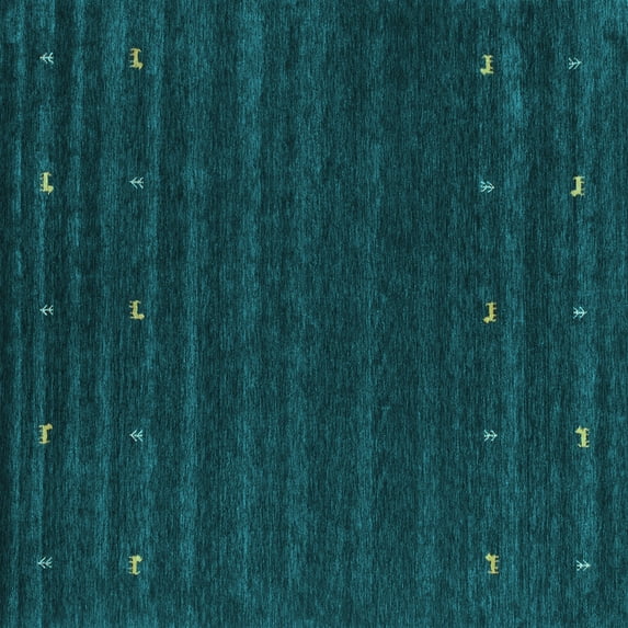 Ahgly Company Indoor Square Abstract Light Blue Contemporary Area Rugs, 7' Square