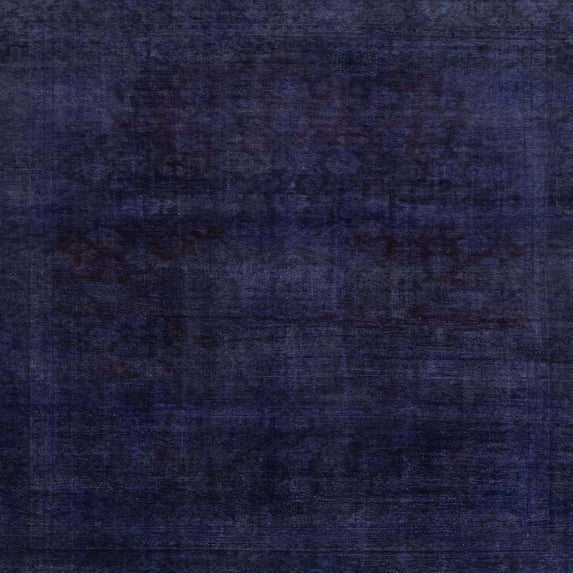Ahgly Company Indoor Square Abstract Night Blue Area Rugs, 8' Square