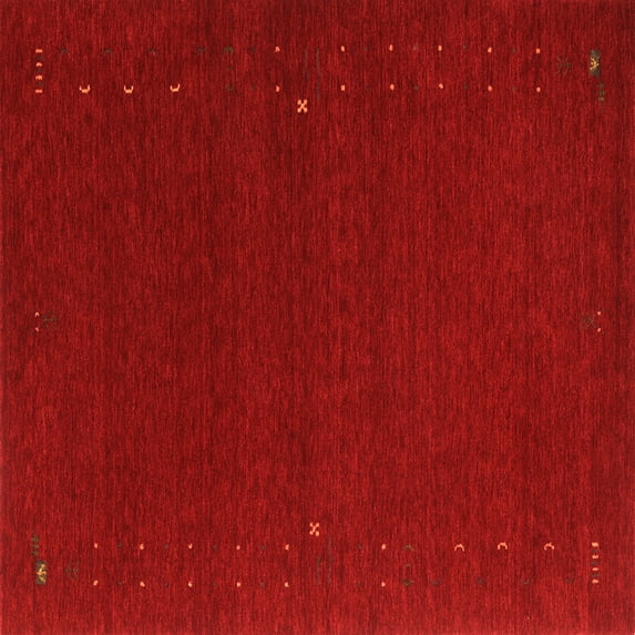 Ahgly Company Indoor Square Abstract Orange Contemporary Area Rugs, 4' Square