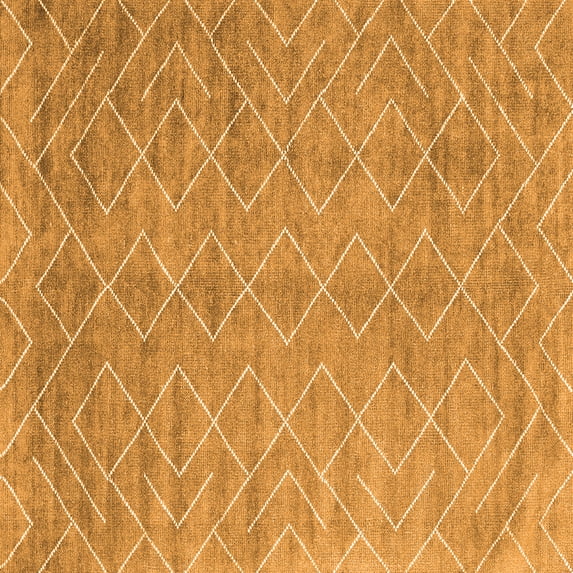 Ahgly Company Indoor Square Abstract Orange Contemporary Area Rugs, 8' Square
