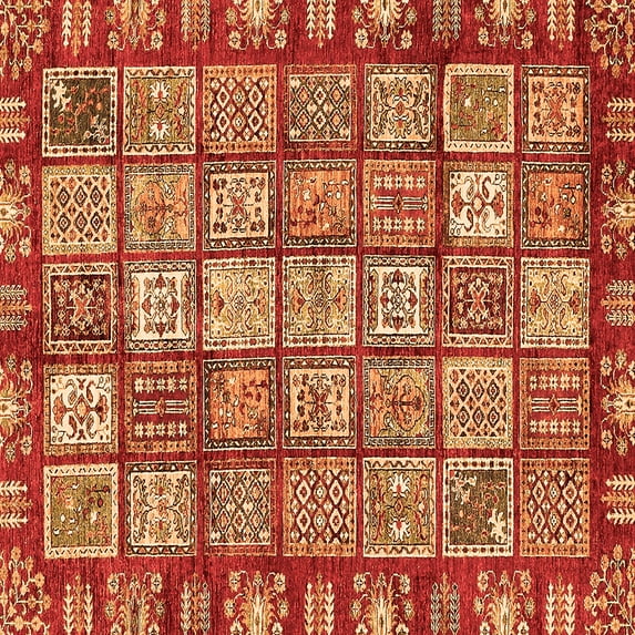 Ahgly Company Indoor Square Abstract Orange Modern Area Rugs, 4' Square