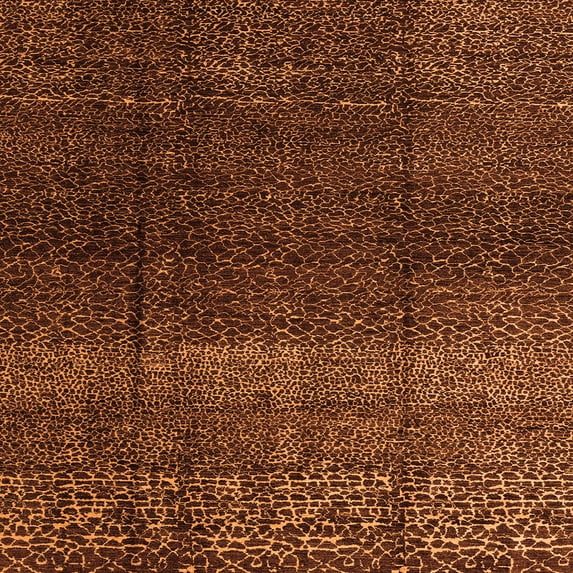 Ahgly Company Indoor Square Abstract Orange Modern Area Rugs, 6' Square