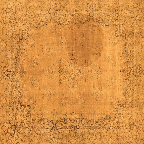Ahgly Company Indoor Square Abstract Orange Modern Area Rugs, 6' Square