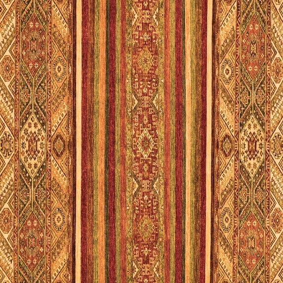 Ahgly Company Indoor Square Abstract Orange Modern Area Rugs, 6' Square