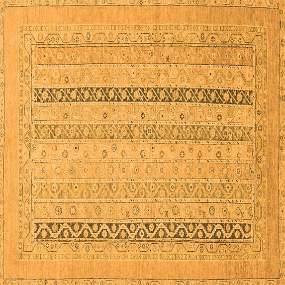 Ahgly Company Indoor Square Abstract Orange Modern Area Rugs, 7' Square