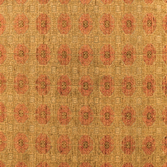 Ahgly Company Indoor Square Abstract Orange Modern Area Rugs, 8' Square