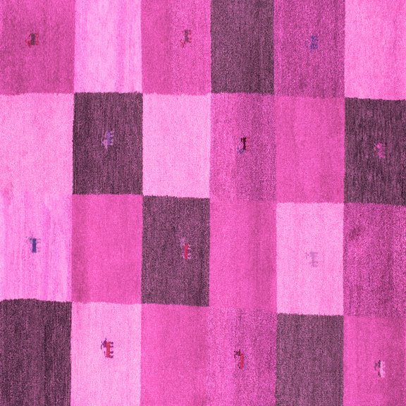 Ahgly Company Indoor Square Abstract Pink Contemporary Area Rugs, 5' Square