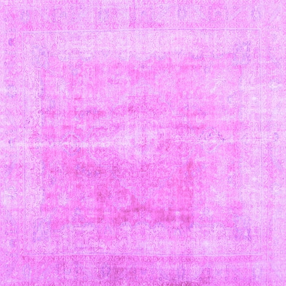 Ahgly Company Indoor Square Abstract Purple Contemporary Area Rugs, 3' Square