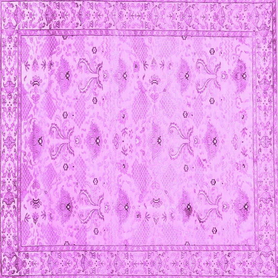 Ahgly Company Indoor Square Abstract Purple Contemporary Area Rugs, 4' Square