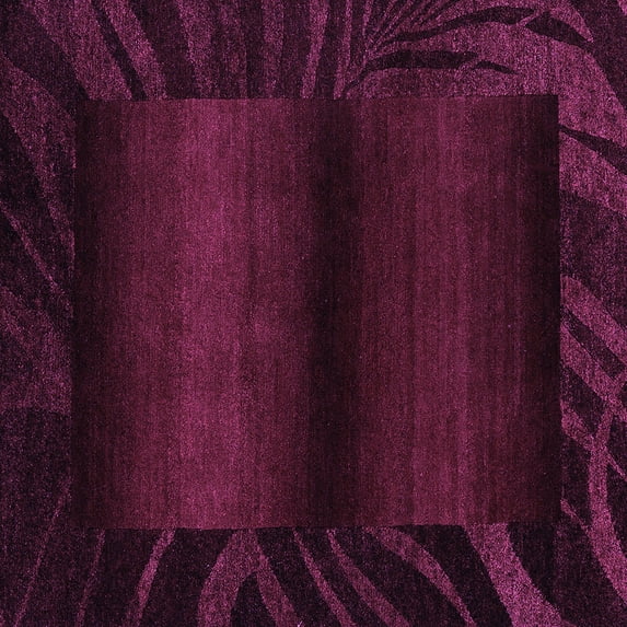 Ahgly Company Indoor Square Abstract Purple Modern Area Rugs, 3' Square