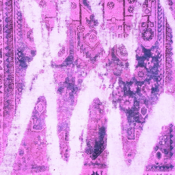 Ahgly Company Indoor Square Abstract Purple Modern Area Rugs, 5' Square