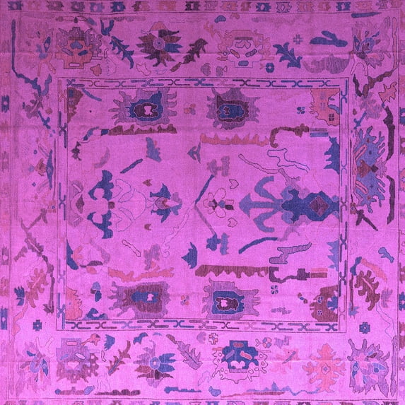 Ahgly Company Indoor Square Abstract Purple Modern Area Rugs, 8' Square