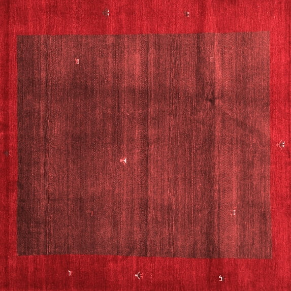 Ahgly Company Indoor Square Abstract Red Contemporary Area Rugs, 4' Square