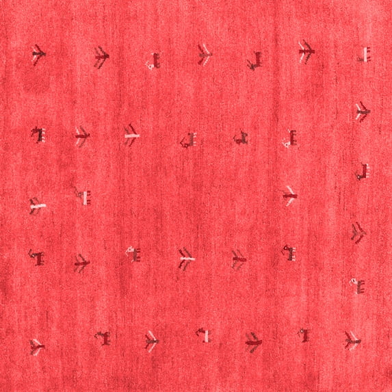 Ahgly Company Indoor Square Abstract Red Contemporary Area Rugs, 4' Square