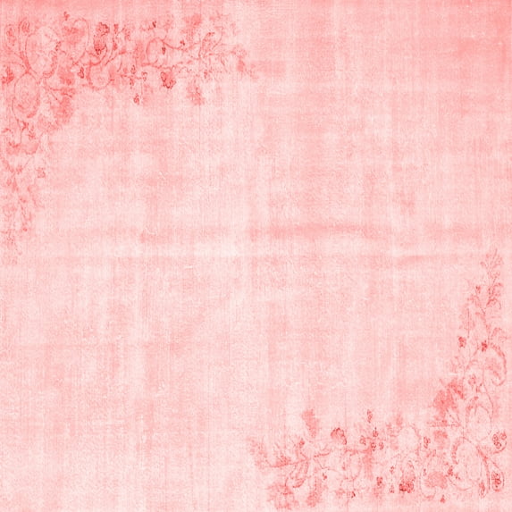 Ahgly Company Indoor Square Abstract Red Contemporary Area Rugs, 5' Square