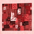thumbnail image 1 of Ahgly Company Indoor Square Abstract Red Contemporary Area Rugs, 6' Square, 1 of 4