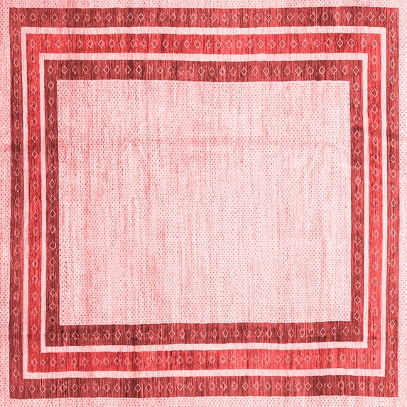 Ahgly Company Indoor Square Abstract Red Modern Area Rugs, 3' Square