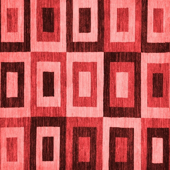 Ahgly Company Indoor Square Abstract Red Modern Area Rugs, 4' Square