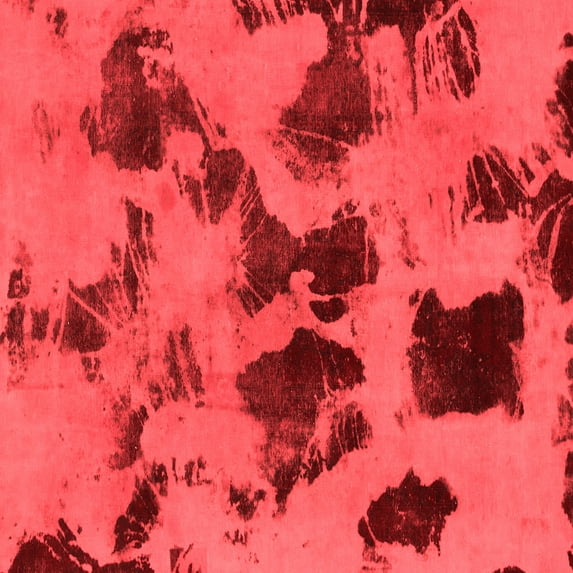 Ahgly Company Indoor Square Abstract Red Modern Area Rugs, 7' Square