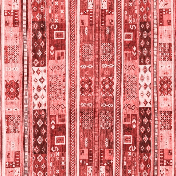 Ahgly Company Indoor Square Abstract Red Modern Area Rugs, 8' Square