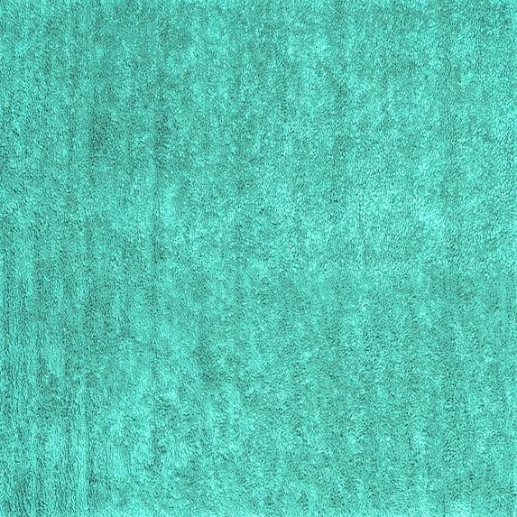 Ahgly Company Indoor Square Abstract Turquoise Blue Contemporary Area Rugs, 4' Square