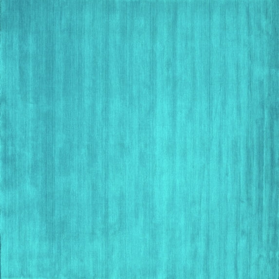 Ahgly Company Indoor Square Abstract Turquoise Blue Contemporary Area Rugs, 4' Square