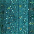 thumbnail image 1 of Ahgly Company Indoor Square Abstract Turquoise Blue Contemporary Area Rugs, 6' Square, 1 of 4