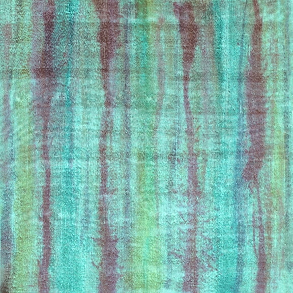 Ahgly Company Indoor Square Abstract Turquoise Blue Contemporary Area Rugs, 7' Square