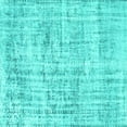 thumbnail image 1 of Ahgly Company Indoor Square Abstract Turquoise Blue Contemporary Area Rugs, 7' Square, 1 of 4