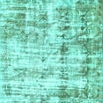thumbnail image 1 of Ahgly Company Indoor Square Abstract Turquoise Blue Modern Area Rugs, 3' Square, 1 of 4