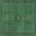 thumbnail image 1 of Ahgly Company Indoor Square Abstract Turquoise Blue Modern Area Rugs, 5' Square, 1 of 4