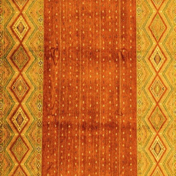 Ahgly Company Indoor Square Abstract Yellow Modern Area Rugs, 6' Square
