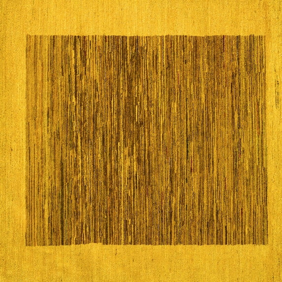 Ahgly Company Indoor Square Abstract Yellow Modern Area Rugs, 8' Square
