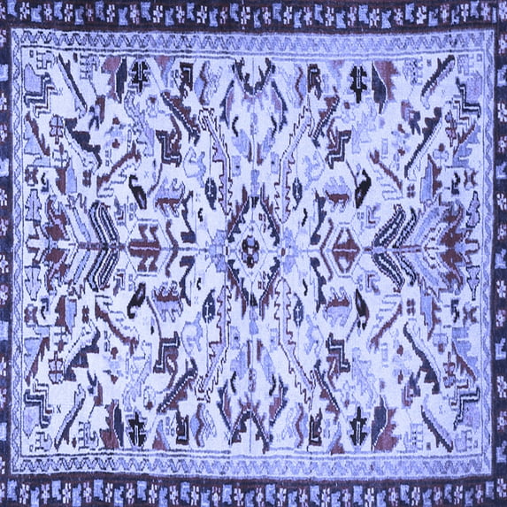 Ahgly Company Indoor Square Animal Blue Traditional Area Rugs, 4' Square