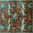 thumbnail image 1 of Ahgly Company Indoor Square Animal Light Blue Traditional Area Rugs, 8' Square, 1 of 4
