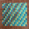 thumbnail image 1 of Ahgly Company Indoor Square Checkered Light Blue Modern Area Rugs, 7' Square, 1 of 4