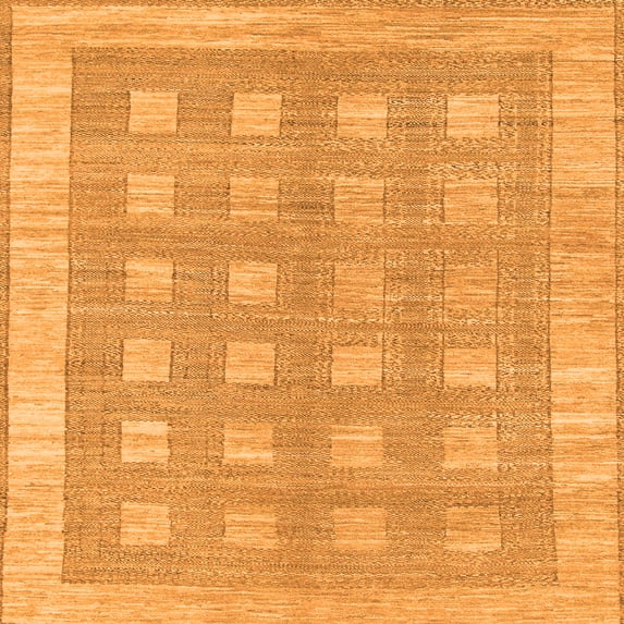 Ahgly Company Indoor Square Checkered Orange Modern Area Rugs, 5' Square