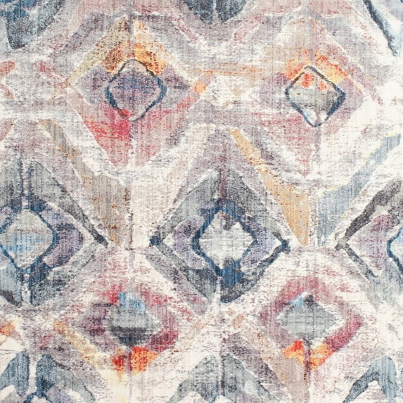 Ahgly Company Indoor Square Contemporary Dark White Beige Area Rugs, 6' Square