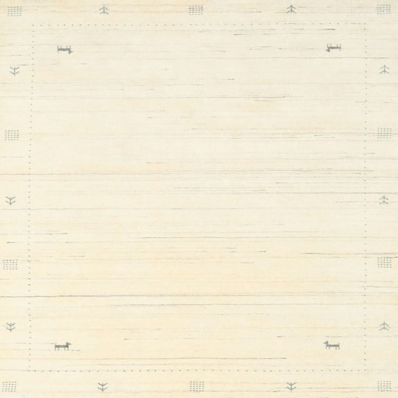 Ahgly Company Indoor Square Contemporary Peach Beige Solid Area Rugs, 3' Square