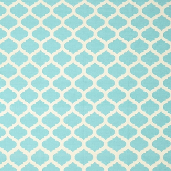 Ahgly Company Indoor Square Contemporary Sky Blue Trellis Area Rugs, 7' Square
