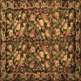 thumbnail image 1 of Ahgly Company Indoor Square Medallion Brown French Area Rugs, 4' Square, 1 of 4